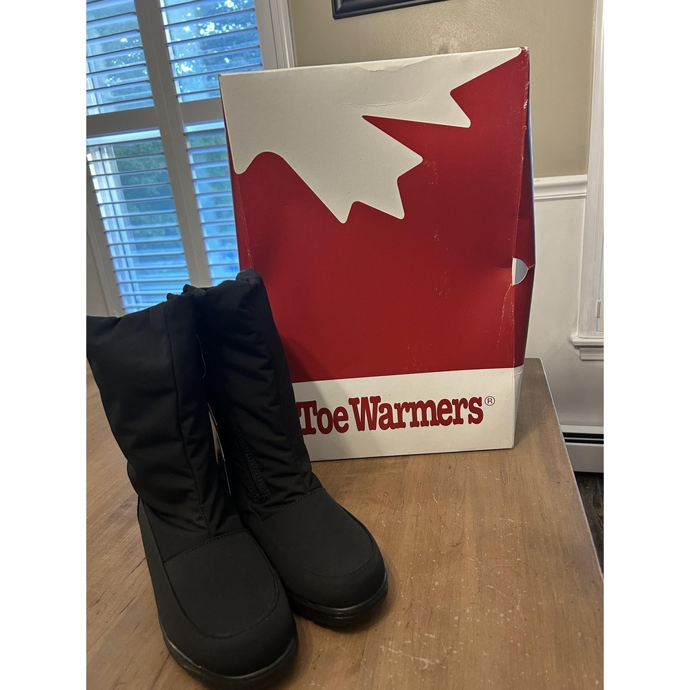 Toe Warmers Boots Womens Size 8 2W Wide Black On-The-Go‎ Waterproof Snow T99851